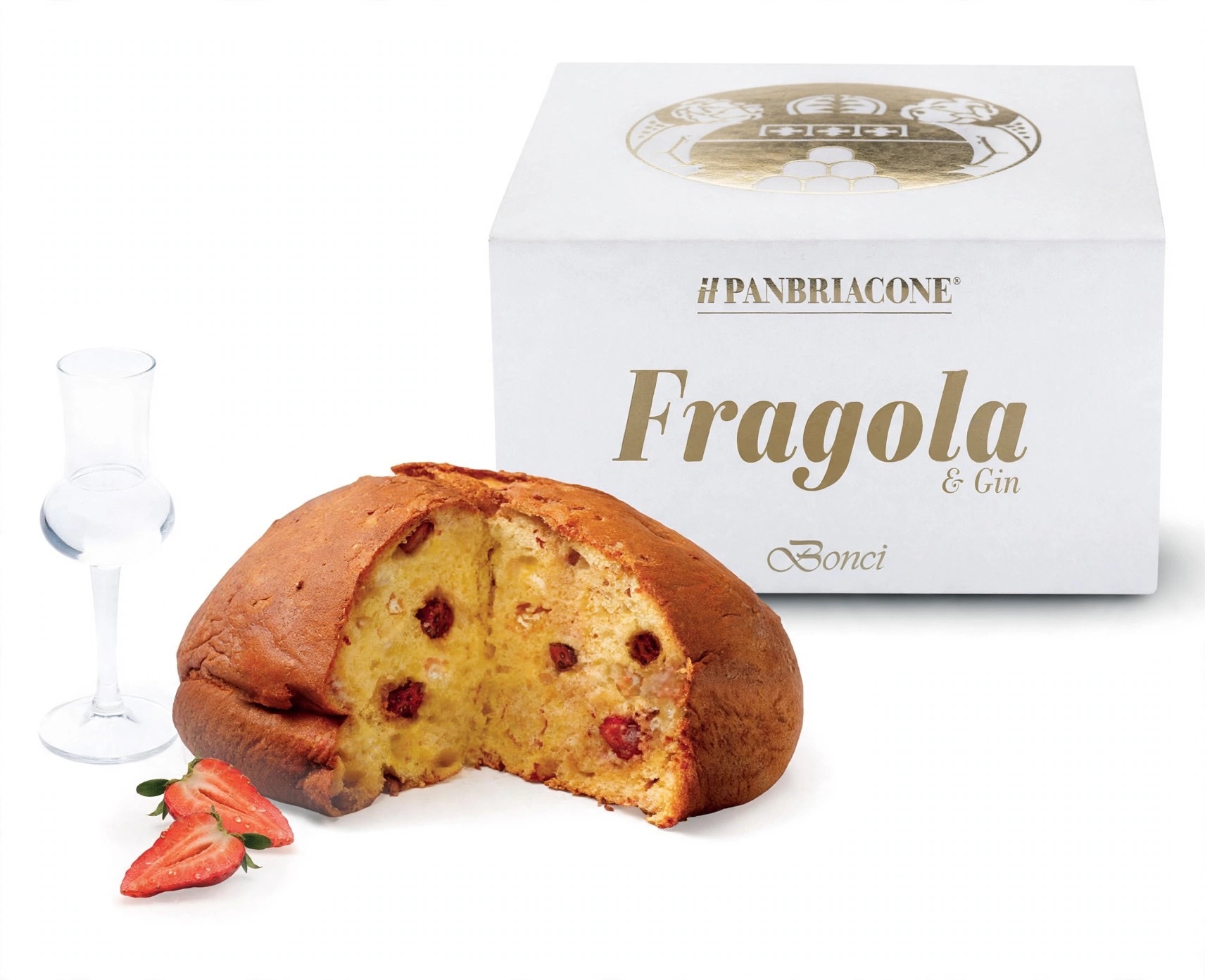 Panettone με φράουλα και Τζιν